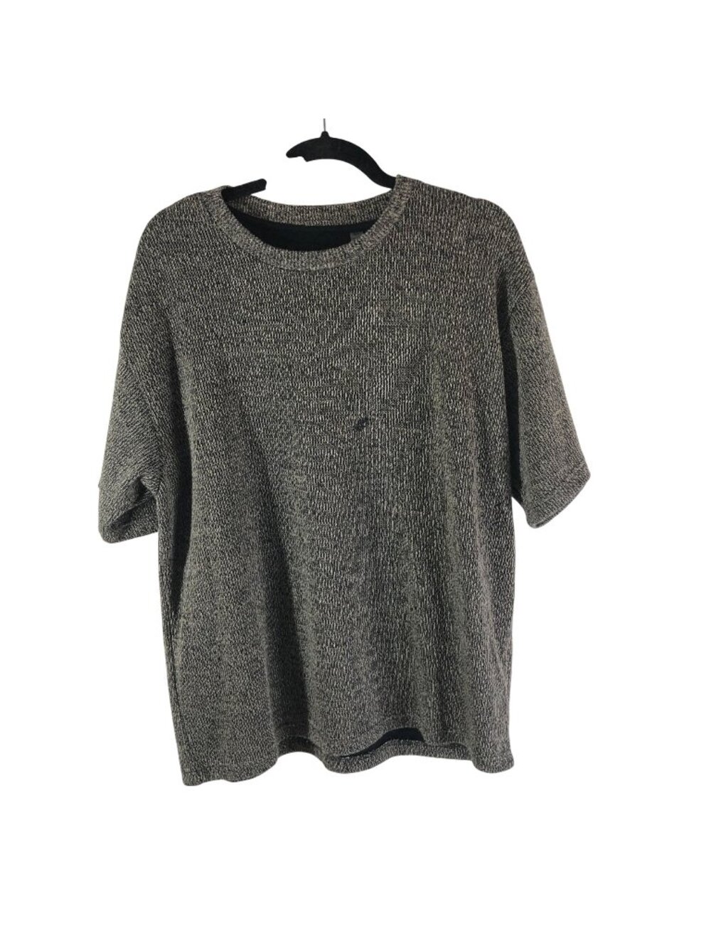 Pacsun Mens Knit Sweater T Shirt Short Sleeve Marled Black White XL